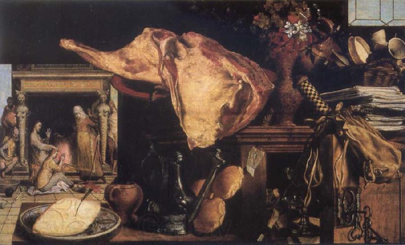 Pieter Aertsen Vanitas still-life in the background Christ in the House of Mary and Martha Norge oil painting art